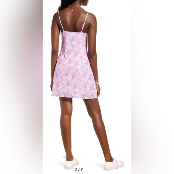 BP. Cowl Neck Purple & Pink Mesh Minidress Size XL (16) NWT - Picture 4 of 12